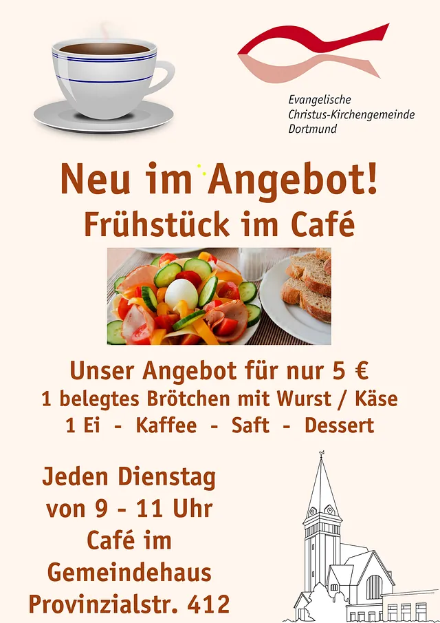 Ab 1.7.25 jeden Dienstag Frühstück im Cafe Bövinghausen