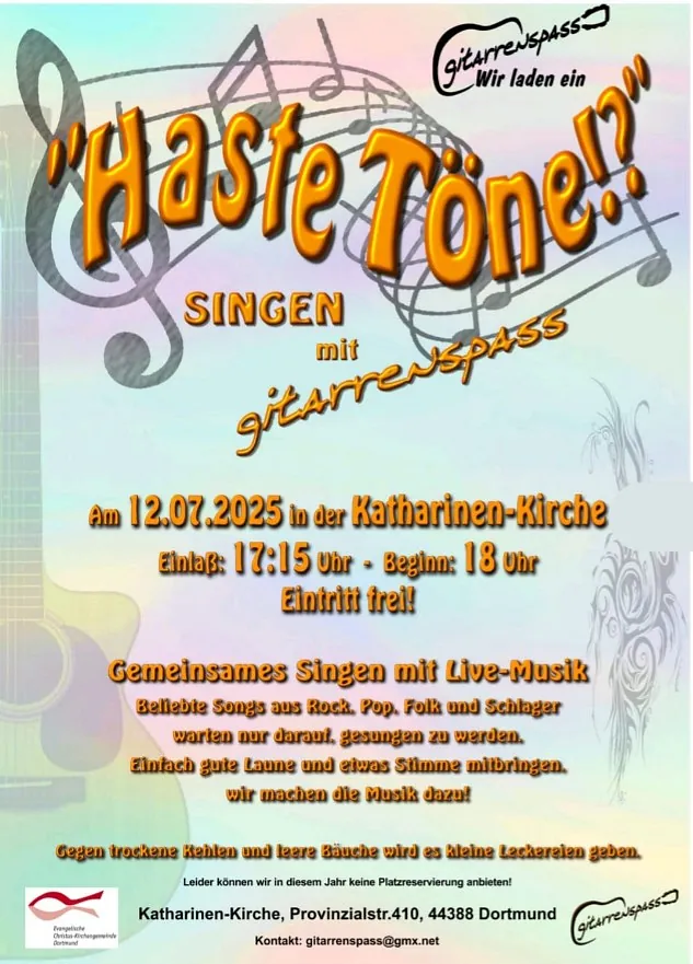 Haste Töne mit gitarrenspass 12.7.25 Katharinenkirche