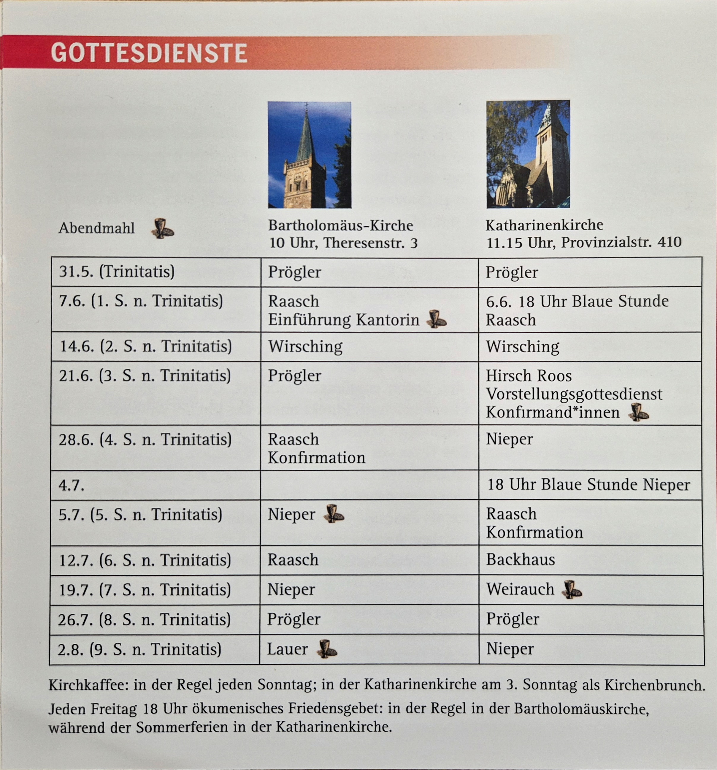 Gottestdienste 03 - 05 2026